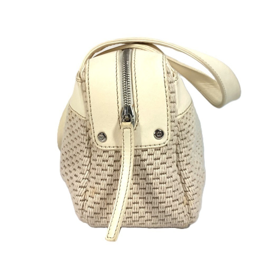 CHANEL Logo Shoulder Bag Leather Canvas Women's Ivory - Picture 4 of 16